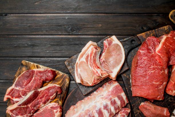 istock Raw meat. Different kinds of pork and beef meat. 1141731024