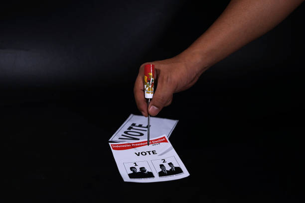 Illustration voting ballot of Indonesian Presidential Election stock photo