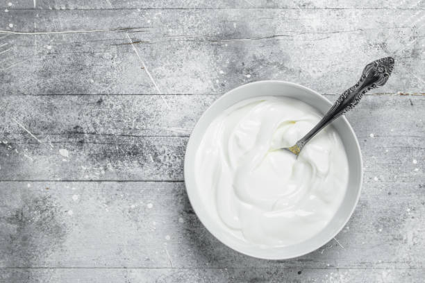 istock Sour cream in bowl . 1141735889