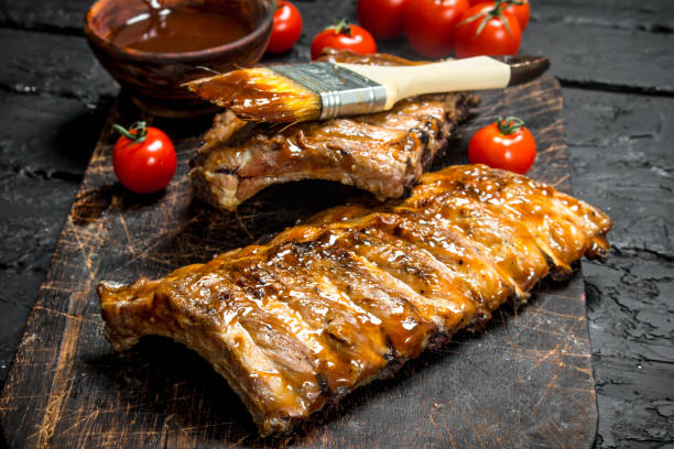 istock Grilled ribs with sauce. 1141737160