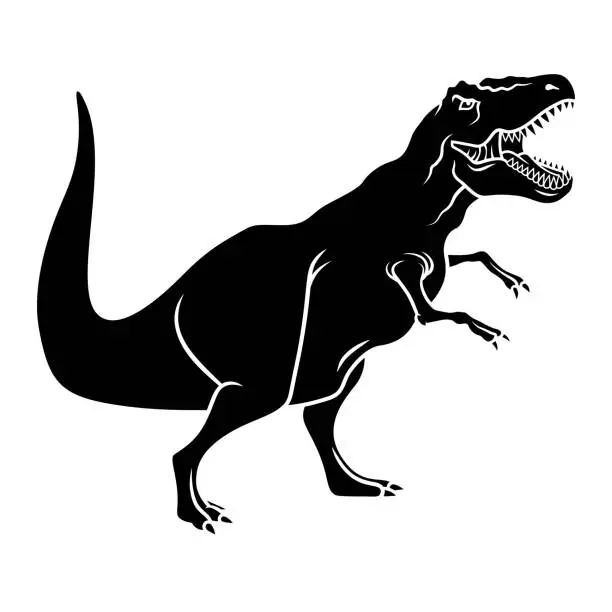 Vector illustration of Dinosaur silhouette 003