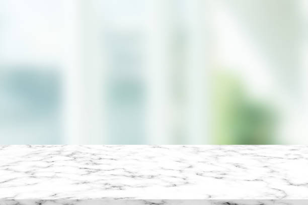абстрактные размытые современные внутренние ванной фон с белым мрамором шаблон столешница для шоу, объявления, дизайн продукта на дисплее  - tiled floor ceramic floor model home стоковые фото и изображения