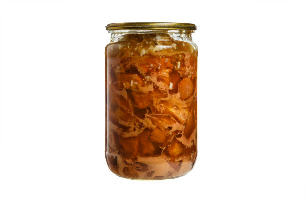 Canned meat in a glass jar