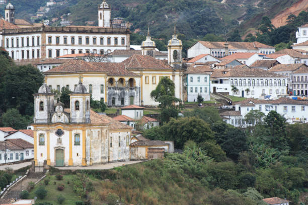 istock Old colonial buildings at a slope 1141751906