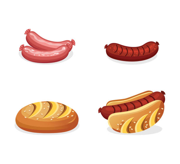 ilustrações, clipart, desenhos animados e ícones de jogo do cão quente - take out food white background isolated on white american cuisine