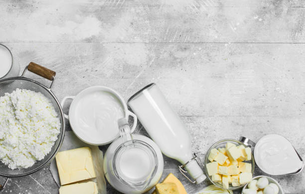 istock huge range of dairy products. 1141753513