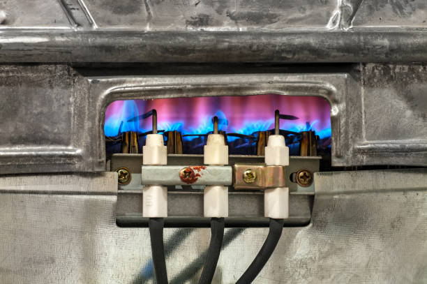 istock Gas burns in water heater. 1141755114