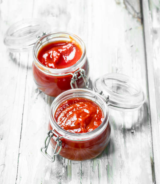 istock Tomato sauce in glass bowls. 1141755189