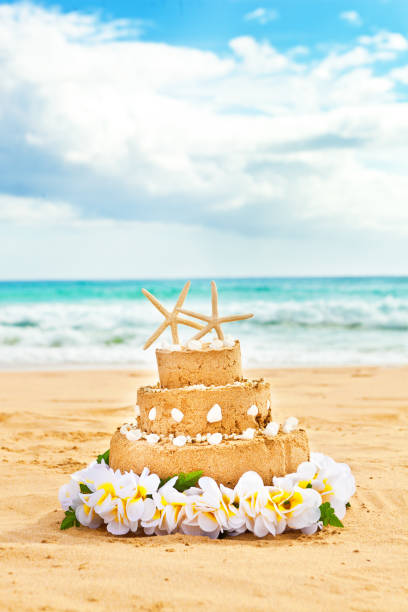 istock Destination Wedding Cake on Tropical Beach 1141756799