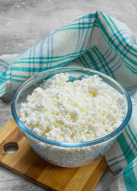 istock Cottage cheese in bowl on napkin. 1141758601