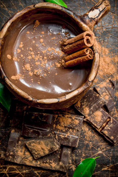 istock Cup of hot chocolate with cinnamon sticks. 1141758720