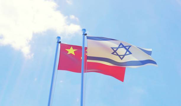 istock China and Israel, two flags waving against blue sky 1141759888