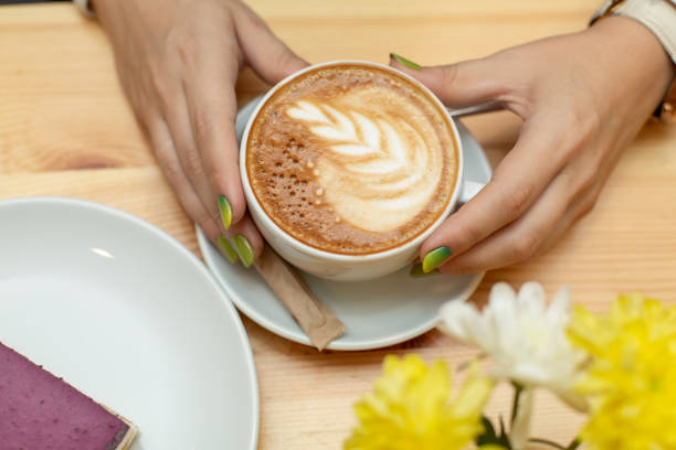 istock Woman dinner with cheessecake and coffee at restaurant 1141760375
