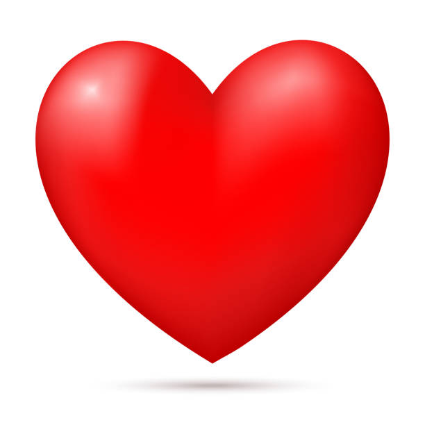 illustrazioni stock, clip art, cartoni animati e icone di tendenza di cuore 3d realistico - february three dimensional shape heart shape greeting