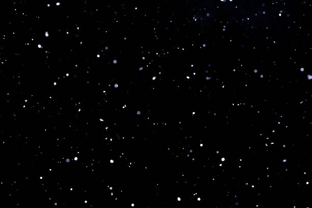istock Falling snow on black background Snowflakes Flying in the air. 1141765195