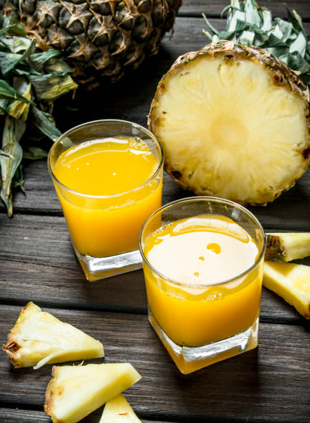 istock Pineapple juice in a glass. 1141765368