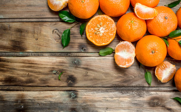 istock Pieces of fresh mandarins. 1141766172