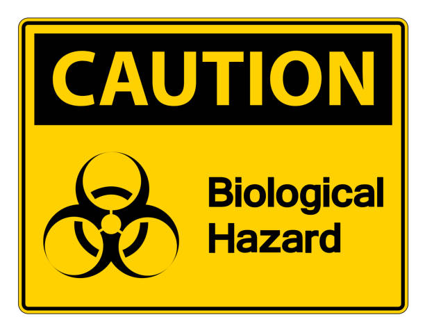 ilustrações de stock, clip art, desenhos animados e ícones de caution biological hazard symbol sign on white background,vector illustration - biologic