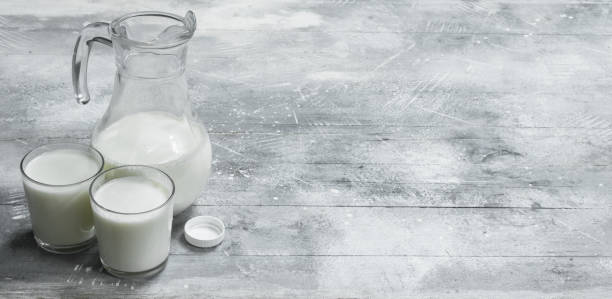 istock Fresh milk in a jug and glasses. 1141766323