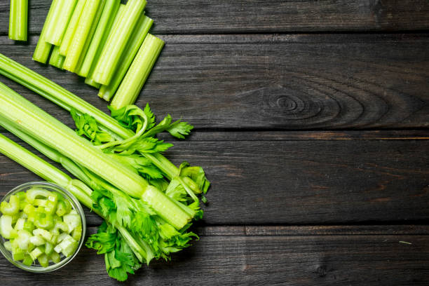 istock Fresh juicy celery in a bowl. 1141768051