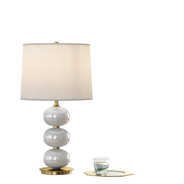 istock Table lamp with lampshade on a white background 3d 1141769349