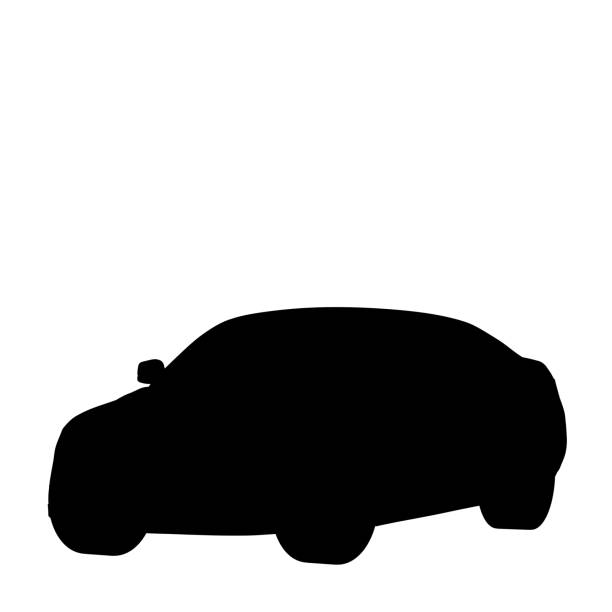 Silhouette of the car on a white background 3d rendering
