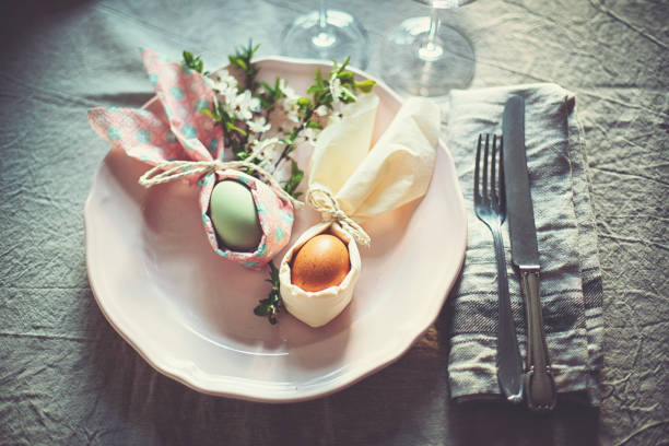 istock Prepare Easter meals with colorful dishes and Easter eggs 1141771946