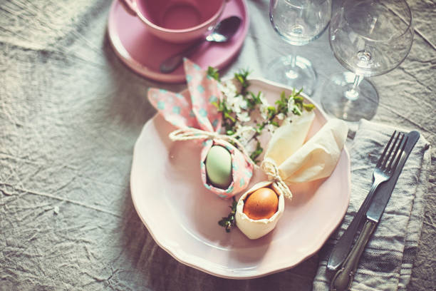 istock Prepare Easter meals with colorful dishes and Easter eggs 1141772023