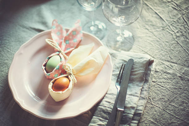 istock Prepare Easter meals with colorful dishes and Easter eggs 1141772089