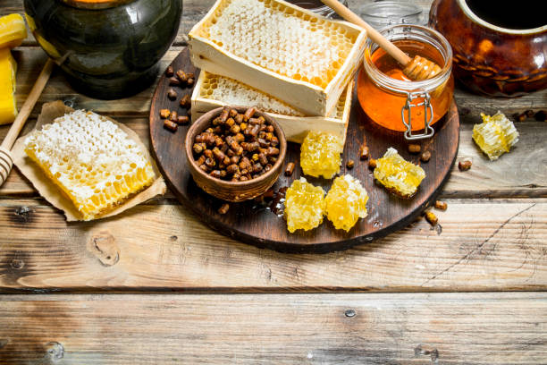 istock Assortment of different types of honey. 1141772436