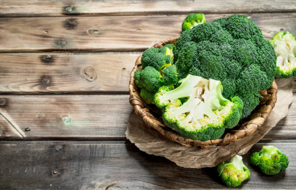 istock Ripe broccoli in the basket. 1141775126