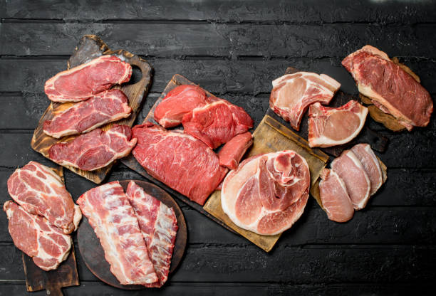 istock Raw meat. Different kinds of pork and beef meat. 1141775845