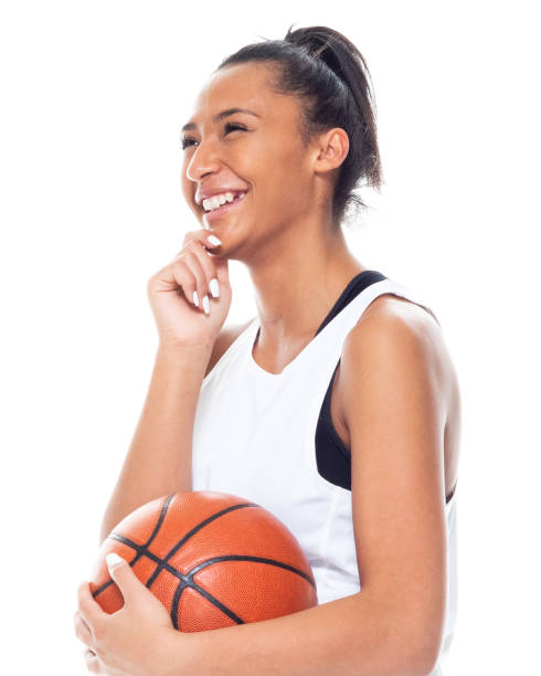 istock African American basketball player on white background - is thinking 1141782856