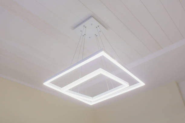 istock Modern Pendant light lamp illuminated, Elegant Chandelier illuminated. 1141790115