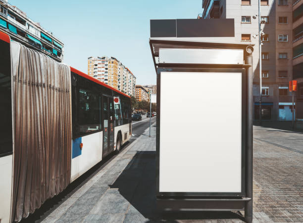 istock Mockup of the banner on a bus stop 1141790324