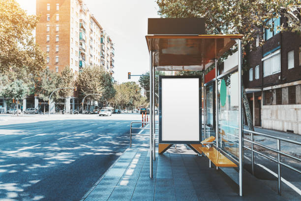Billboard mockup in the bus stop