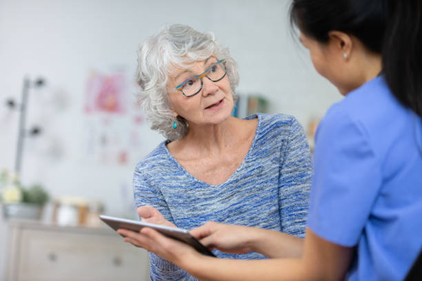 istock Senior woman at the doctors 1141793790