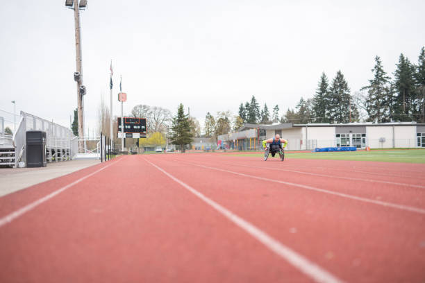 istock Adaptive athlete training on his racing wheelchair 1141795296