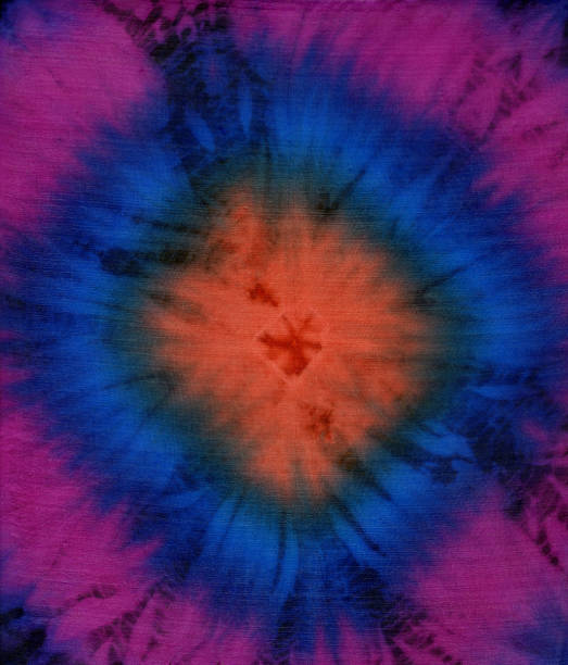 istock Hand painted abstract fabric purple red blue background pattern with irregular spots 1141795906