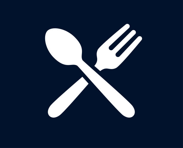 столовая ложка и вилка - вектор - fork stock illustrations