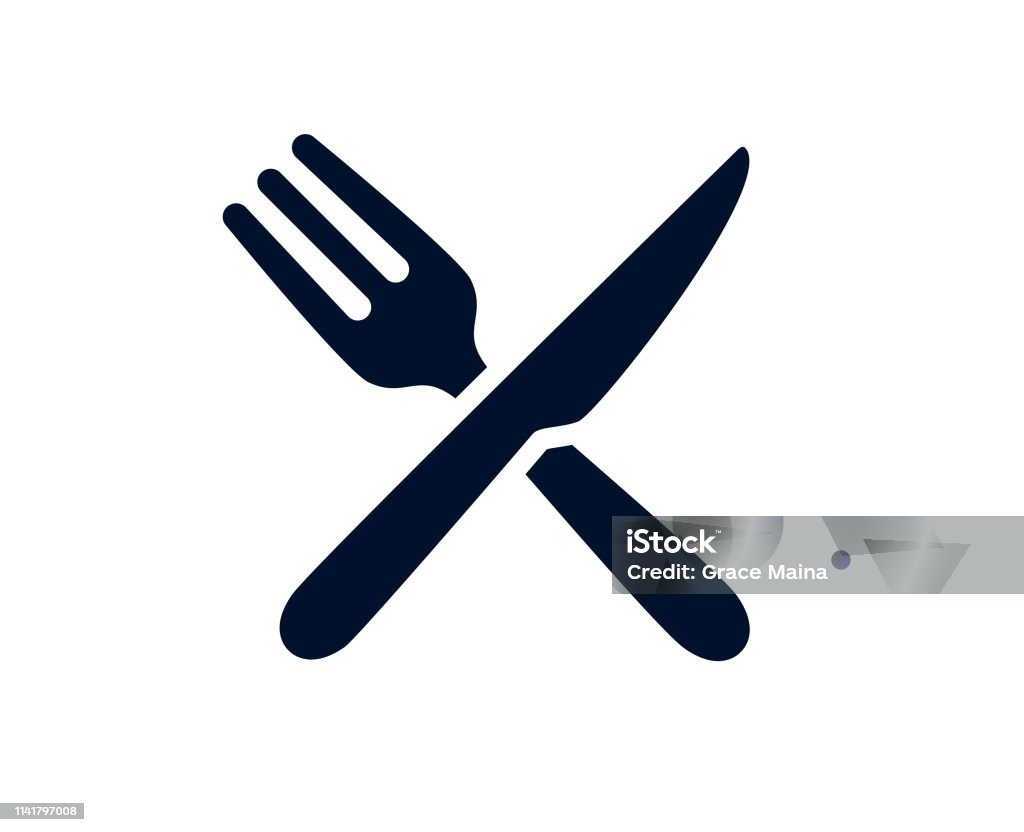 Tischmesser Und Fork-Vector - Lizenzfrei Icon Vektorgrafik