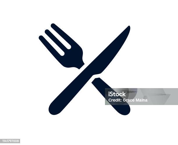 Table Knife And Fork Vector Stock Illustration - Download Image Now - Icon, Fork, Table Knife