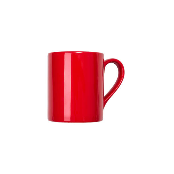 red coffee cup. - coffee cup isolated cappuccino multi colored imagens e fotografias de stock
