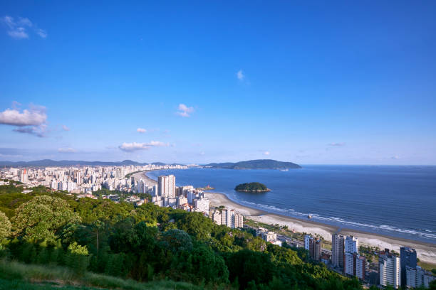 Santos city in Sao Paulo state, Brazil. stock photo