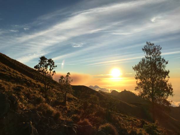 istock Hiking mount rinjani sunset hill 1141813448