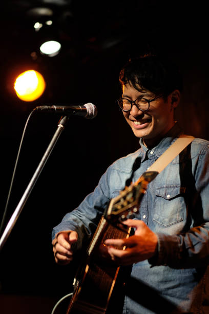 Singer singing songs on stage