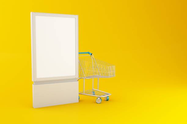 istock 3d Blank signboard and Shopping cart 1141814416