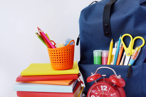 istock School supplies on background. Back to school concept 1141815746