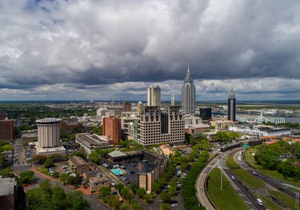 istock Aerial view of downtown Mobile, Alabama 1141817401