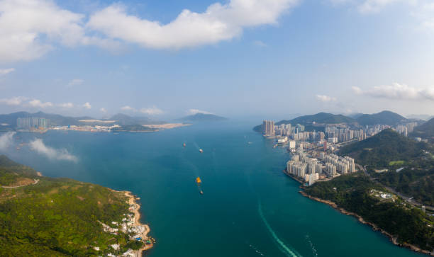 istock Hong Kong Cityscape view from sky 1141818538